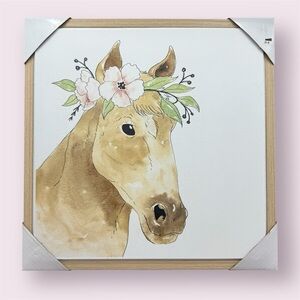Boho Watercolor Pony Wall Art